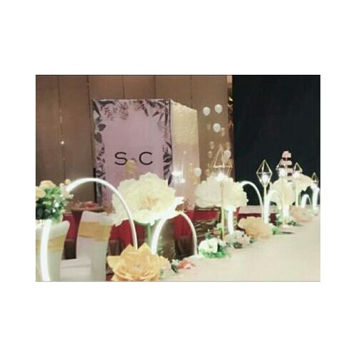 Wedding road lead semi-circular LED lights with glowing rainbow road trigger light diamond stage scene layout props