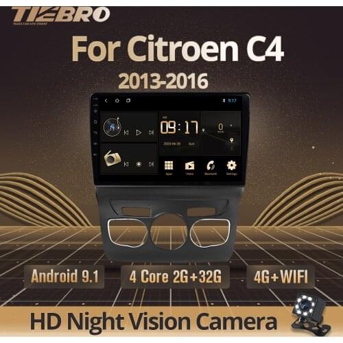 TIEBRO 2.5D IPS Touchscreen 2din Android 9.0 GPS Navigation System Wifi Bluetooth Car Radio For 2013 2014 2015 2016 Citroen C4
