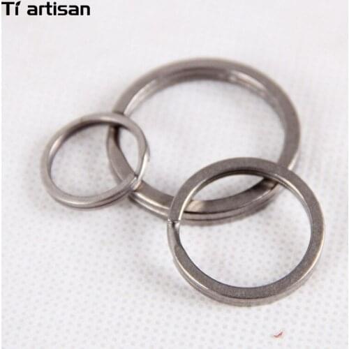 Tiartisan Titanium Keyring 3pcs Hook Mini Titanium Keychain Ultralight Strong Stone Wash Products Outdoor EDC Tool 18/25/32mm