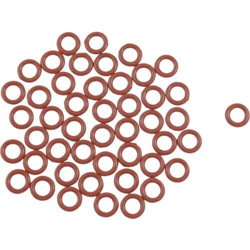 Uxcell 50 Pcs 12mm x 2.5mm x 7mm Dark Red Silicone O Rings Oil Seal Washers Gasket