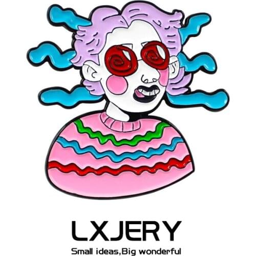 Funny Girl Pin Badge On Backpack Funny Brooch Pins For Clothes Broche For Schoolbag Gift