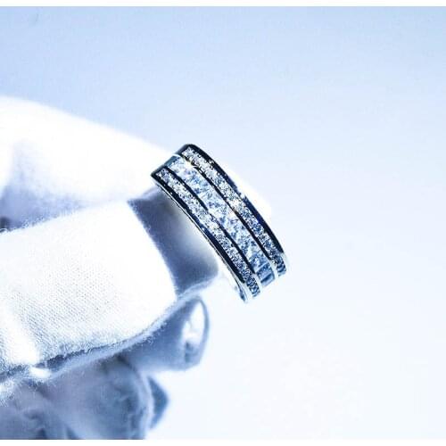 Diamond Rings S925 Sterling Silver for Women 2021 Fashion Wedding Engagement Anillos for Couples Diamond Jewlery Luxury Office