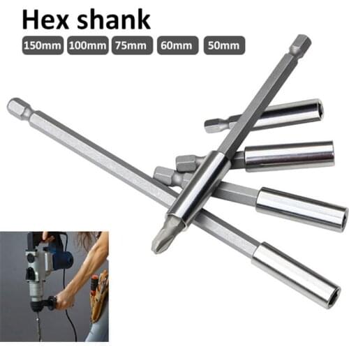 1pc Magnetic Bit Holder Set Extensions 1/4" Hex Quick Change Screwdriver Bit Extensions Bar 50/60/75/100/150mm For Hand Tool