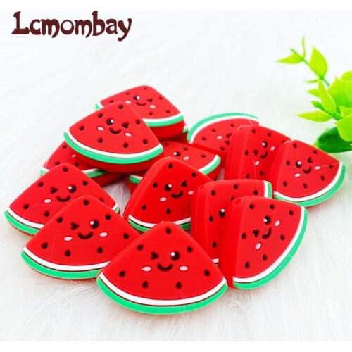10PCS BPA Free Mini Watermelon Silicone Beads Baby Teether Neckace DIY Baby Teether Toys