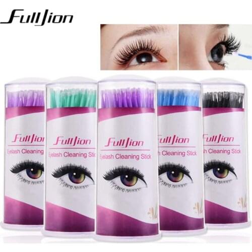 100Pcs/bottle Disposable Eyelash Cotton Swab Micro Brushes Eyelashes Extension Cleaning Sticks Brushes for Mascara Remove Makeup