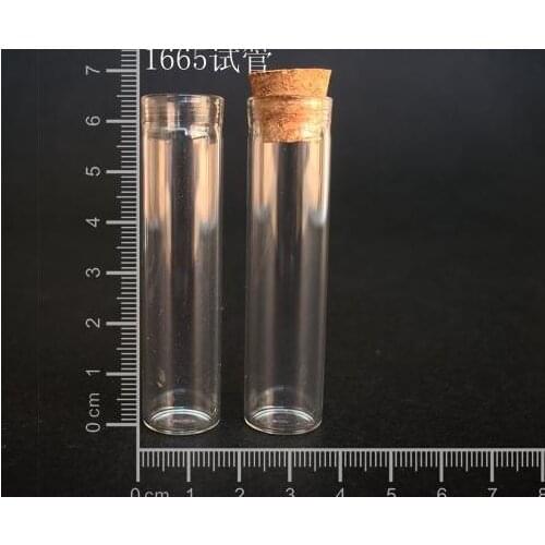 20 pcs 6ml 16x65mm Small Clear Glass Tube Vial Pendant With Cork and Hook For Wedding Holiday Decoration Christmas Gifts