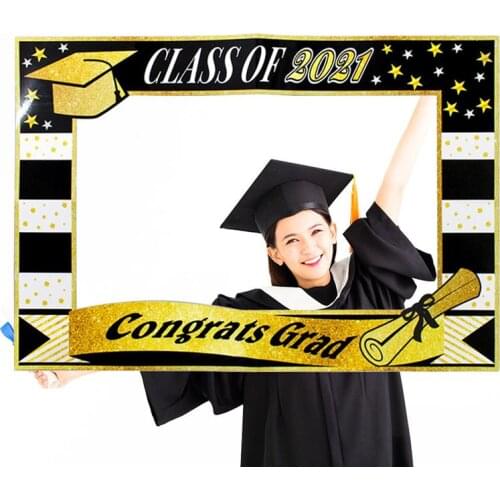 2021 Graduation Photo Booth Frame Paper Selfie Photo Frame Props Party Decoration Supplies