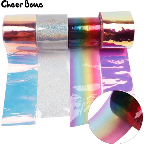 2Y/Bag Jelly Ribbon Transparent Ribbons Rainbow Laser Fabric PVC Ribbon For Bows DIY Home Decorative Handmade Crafts Material