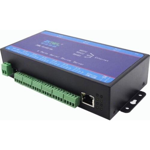 6 serial port server /RS232/RS485/RS422 transfer network /Modbus TCP to RTU
