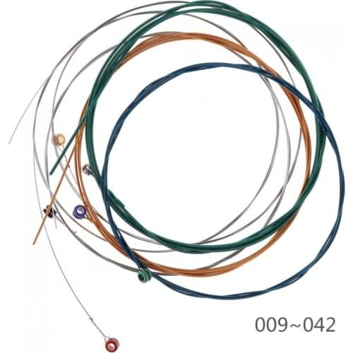 6pcs/lot Electric Guitar String 009-042 Multi-color Nickel Alloy Wire with Great Bright Tone & Super Light