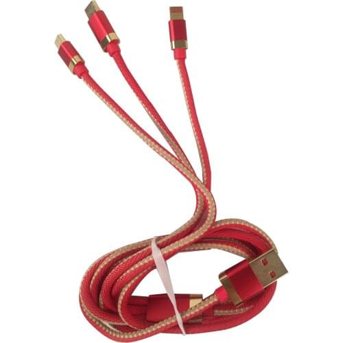 Car 2.1A Nylon USB Phone Charger Noe Cent Three Apple Huawei Android