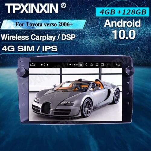 Android Car Radio 4+128G For Toyota verso 2006+ Wireless Carplay Car Multimedia Player Headunit Audio Radio Navigtion DSP