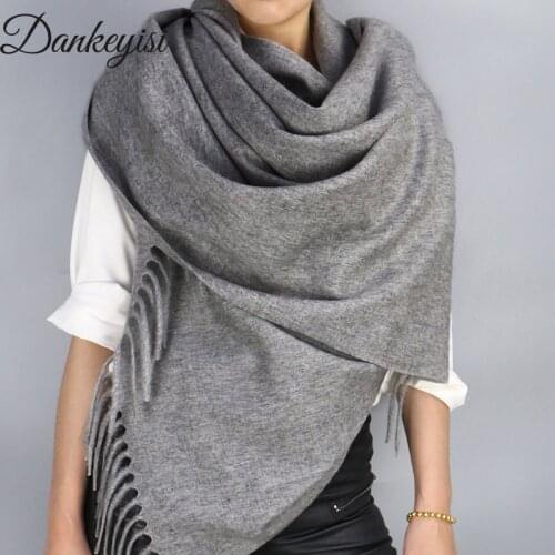 DANKEYISI Oversized Wool Scarf Shawl Female Warm Soild Color Autumn Winter Women Scarf Long Pashmina Men Women Wrap Scarves 2017
