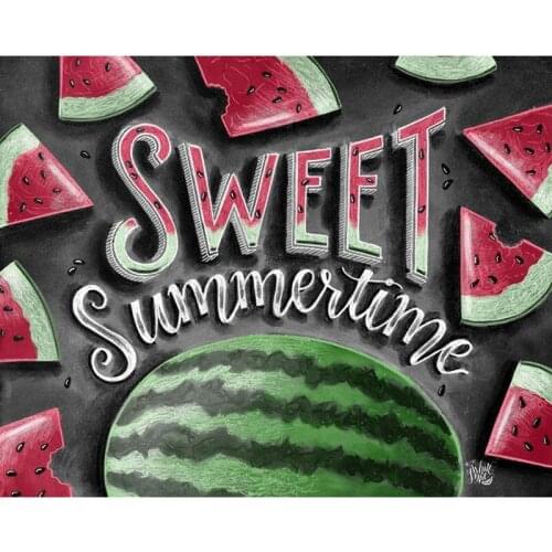 DIY Painting By Numbers Letter Watermelon Frame Oil Coloring By Numbers Wall Art Canvas Picture Hand Painted Home Decoration