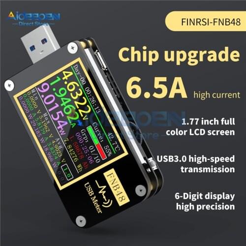 FNB48 PD Trigger Voltmeter Ammeter Current and Voltmeter USB Tester QC4 + PD3.0 2.0 PPS Fast Charging Protocol Capacity Test