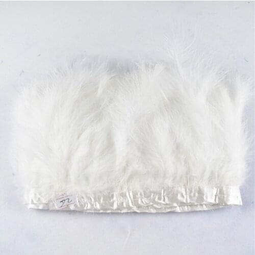 Hot Selling 2yards/lot turkry white feather ribbon trim 10-15cm decor feathers for crafts DIY feathers for jewelry making plumas