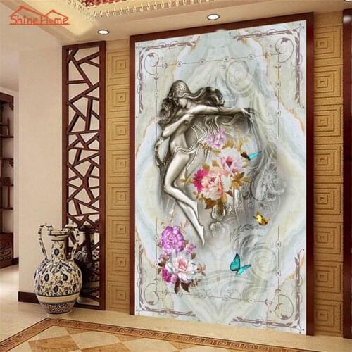 Abstract Oil Painting Style Dancing Girl Wallpaper 3D Room Wall Paper for Walls Livingroom Embossed Mural Rolls Papel De Parede