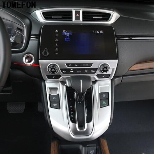 Stainless Steel ABS Chrome 1piece For Honda CRV CR-V 2017 2018 Interior Air Conditioning Button Control Panel Cover trim