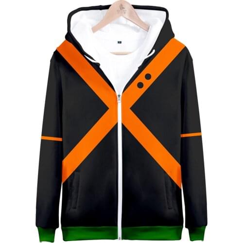 New Casual 3d Zipper Hoodies My Hero Academia Liefde Jezelf Anime Sweatshirt Vrouwen Hot Cartoon Streetwear Mouwen Nieuwe Komen