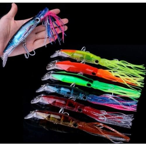 6pcs New Squid Bait 14cm 40g Octopus Fishing Lure Buzzbait Leurres Crank Swings Wobblers Hard Fishing Tackles