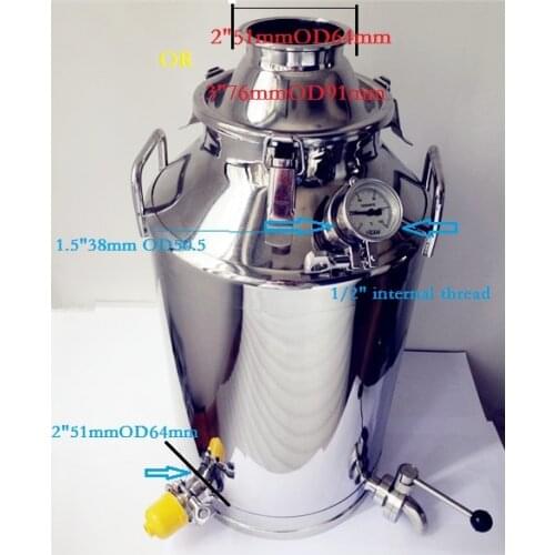 Free Shipping 35L Tank For Distillation Boiler Distillery Tank ,Brew Tank, Distillery Tank Stainless Steel 304