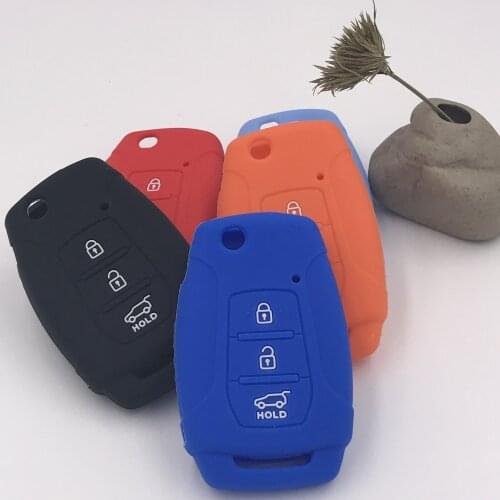 Silicone rubber car Key Case cover set protect shell for SSANGYONG Tivolan Actyon KYRON REXTON Korando 3 button floding key