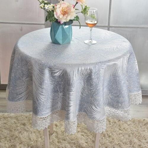 Tablecloth fabric Exquisite Modern Small round Table decor Blue Tablecloth Coffee Table cover for Balcony Table Towel for garden