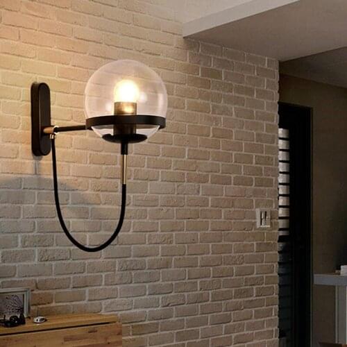 Modern Glass Wall Lamps Nordic LED Wall Lights for Home Bedroom Lamp Indoor Vintage Loft Decor Cafe Restaurant Light Fixtures