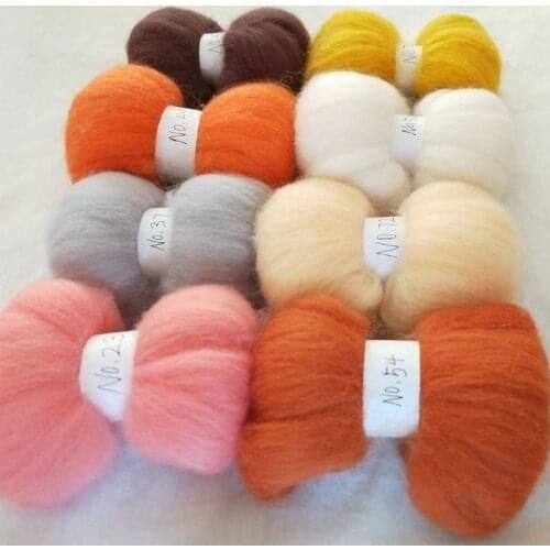 WFPFBEC wool for felting merino wool fiber 20g/color 8colors total 160g