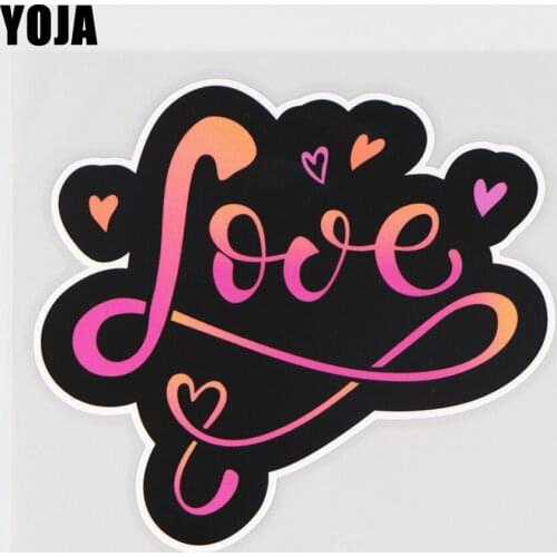 YOJA 13.5X12.3CM Cartoon Word Decor Love Heart Vinyl Car Sticker Funny Color Decal 19A-0123