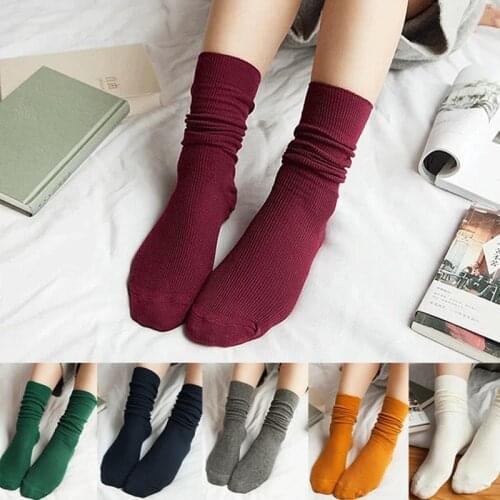 Women Crew Socks Female 2021 Fashion Personality Creative Students Preppy Style Color Comfortable Trendy Womens Cotton Socks