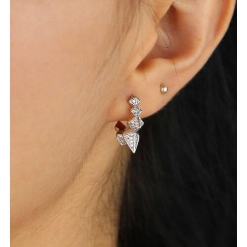 Micro pave cz women earring Multi piece spikes Circle trendy Jewelry gold silver color Rock Punk women design