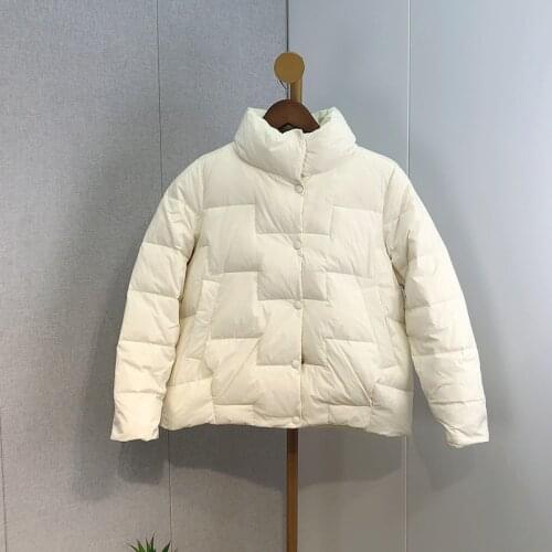 Lightweight Stand collar Down Jacket Women 2021 New Korean Warm White duck down Coat Solid Casual Loose Short Outerwear Female