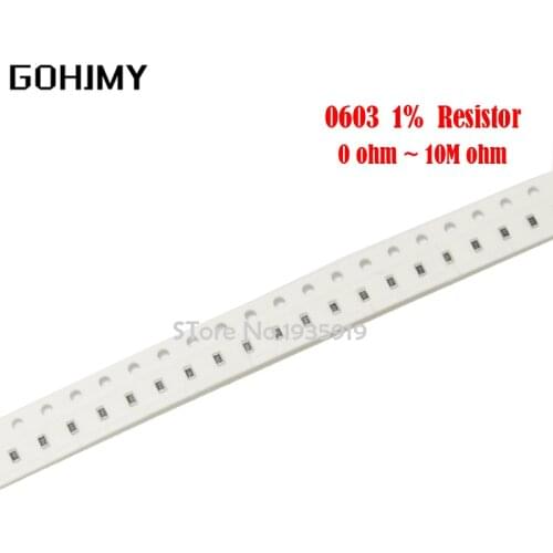 100pcs 0603 SMD 1/8W chip resistor resistors 0 ohm ~ 10M 0R 1K 4.7K 4K7 10K 100K 1 10 100 220 330 ohm 0R 1R 10R 100R 220R 330R