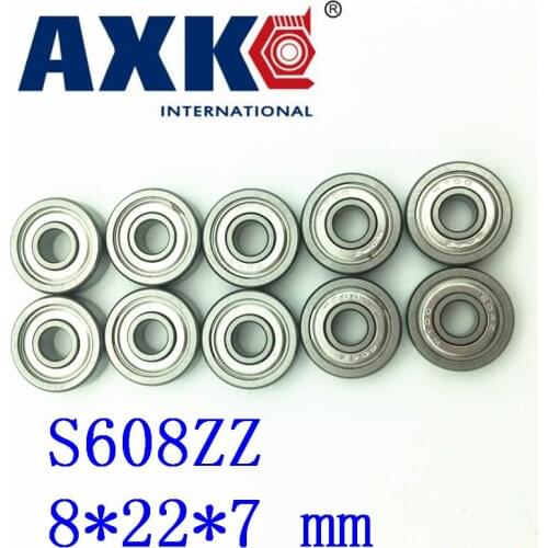 2019 Real New Rolamentos Thrust Bearing 10pcs/lot High Quality Abec-1 Z2v1 Sus440c Deep Groove Ball Bearings S608zz 8*22*7 Mm