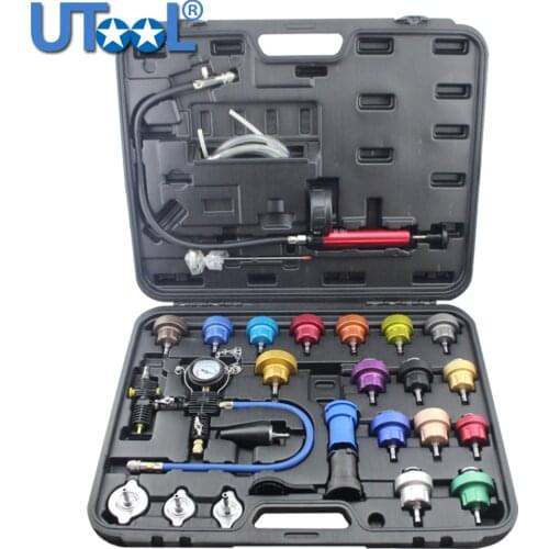 27pcs Universal Radiator Pressure Tester Kit Vacuum Type Coolling System Kit Coolant Purge/Refill Kit Aluminum More Durable