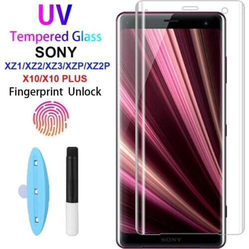 3D Curved Edge Tempered Glass For SONY Xperia 10 10 PLUS XZ XZ2 Premium UV Glass Glue For XZ1 XZ2 XZ3 X10 X10+ Screen Protector