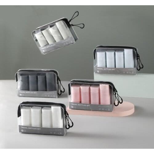 6pcs/Set Recyclable Travel Bottling Set Portable Color Lotion Cream Shampoo Empty Container TPU Wash Bag