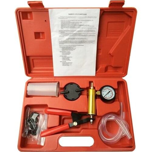 Car Hand Held Pressure Pump Tester Vacuum Gauge Set Brake Fluid Bleeder Bleeding Repair SUO-04 Kit