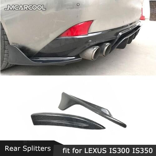 Carbon Fiber Rear Bumper Side Splitters Trims for LEXUS IS300 IS350 IS F Sport Sedan 4 Door 2017 2018 Aupo Car styling