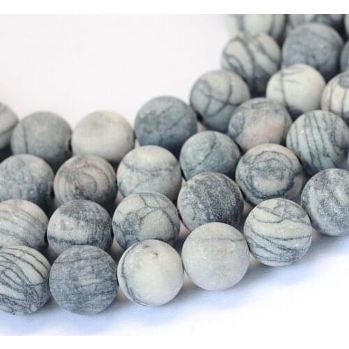 Natural Round Stone Beads 8~8.5mm Black Silk Fossil Jasper Red Netstone Bead For Jewelry Making DIY Bracelet about 47pcs/strand