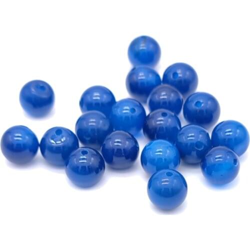 8mm Blue Agates Beads Natural Stone Round Loose Spacer Beads for Jewelry Making Necklace Bracelet DIY