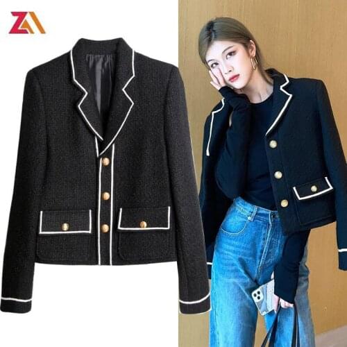 ZALady streewear black jacket autumn winter women long sleeve fashion Celebrity designer coat traf outwear blazer femme zevity