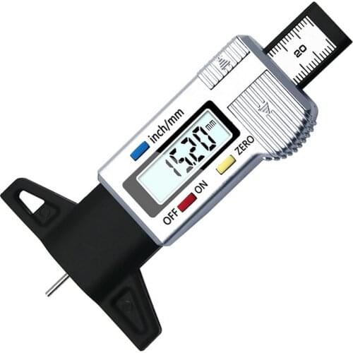 Digital Car Tyre Tire Tread Depth Gauge Motorbike Car Brake Shoe Wear Gauge Brake Pad Tire Monitoring System Meter Measurer Tool