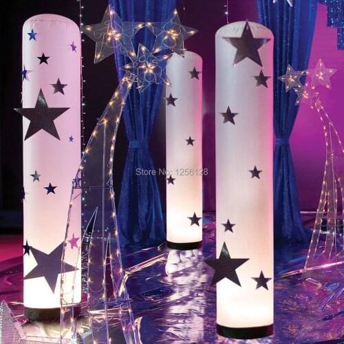 Cheap led inflatable lighting tube with stars for party decorations