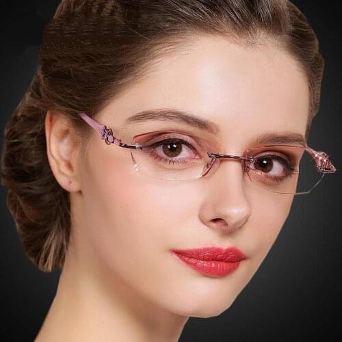 ART Rimless for lady Custom glasses diamond trimming glasses