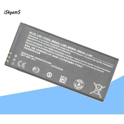 ISkyamS 5pcs/lot 3000mAh BV-T5E / BVT5E / BV T5E Replacement Battery For Microsoft Lumia 950 RM-1106 RM-1104 RM-110 McLa