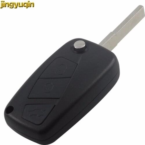 Jingyuqin 20pcs 3 BTN Flip Folding Remote Key Case Shell Cover Fob For Fiat Punto Panda Stilo Ducato Bravo Anahtar Guscio Chiave