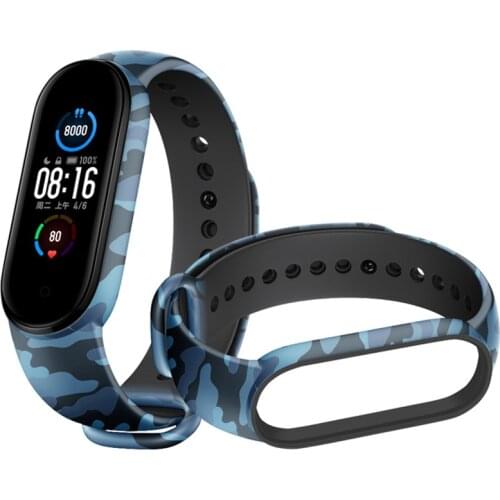 BOORUI camouflage Mi band 6 strap soft TPU wrist band strap for xiaomi mi band 6 5 4 3 bracelet