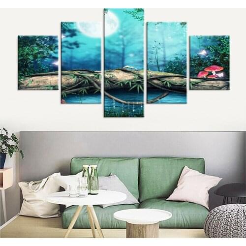 Modern In Forests Picture Poster 5 Pcs Modern Home Wall Decor Canvas Picture Art HD Print Painting On Canvas for Living Room